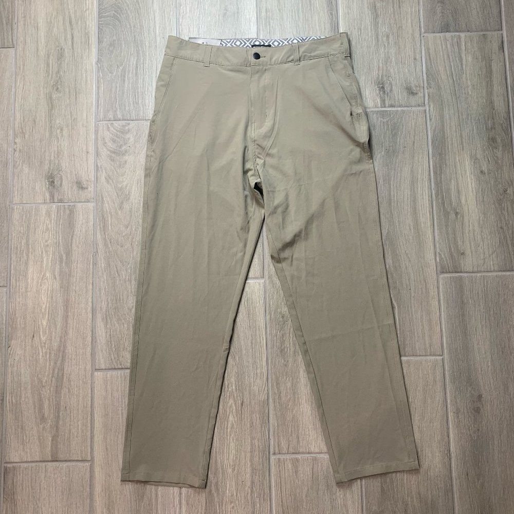 Multi Functional Performance Pant Khaki Mens Zipper Pockets Size 34x32 NWT